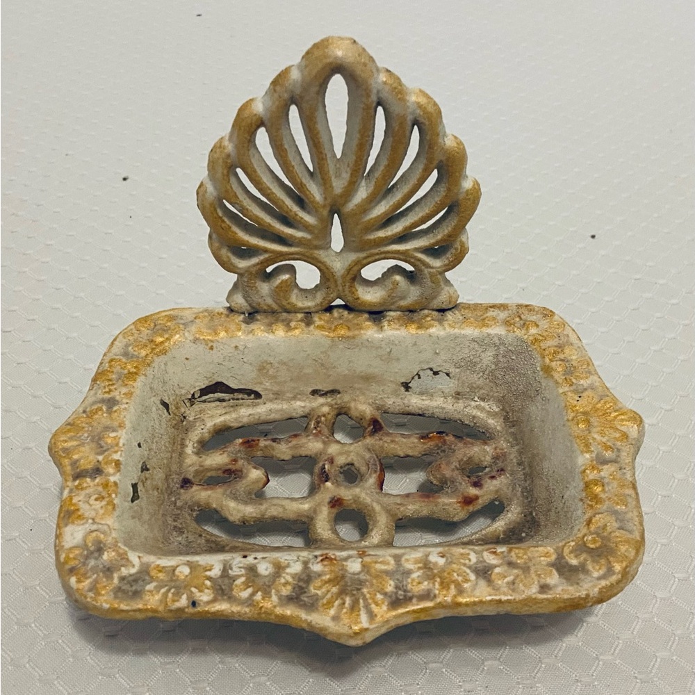 Vintage Cast Iron Rustic Soap Dish, sold as pictured